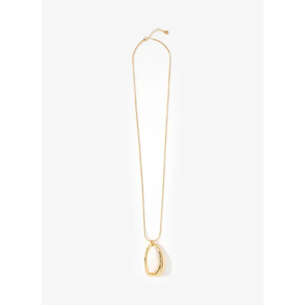 Mint Velvet Gold Tone Sculpted Long Pendant